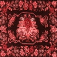 thumbnail image 1 of Ahgly Company Indoor Square Medallion Red French Area Rugs, 3' Square, 1 of 4