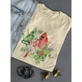 thumbnail image 3 of Cardinal Holly Christmas. T-Shirt Women -Jennifer Paxton Parker Designs, Female 4X-Large, 3 of 4