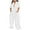 White, variant on LOVZFMLL Fashion Women Casual-Neck Solid Short Sleeve Shirt Short Jumpsuit Yellow S