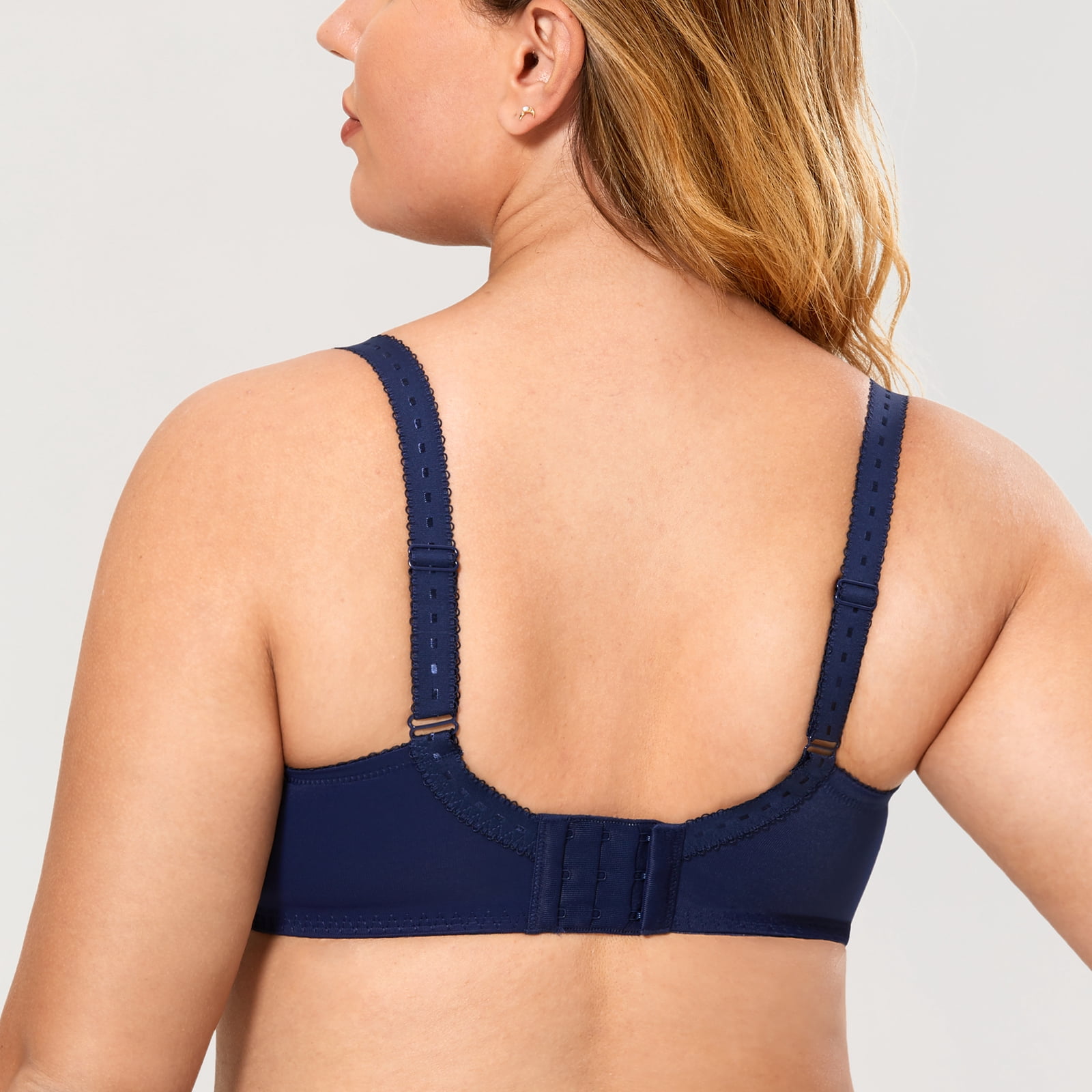 DELIMIRA Women's Plus Size Full Coverage Underwire Unlined Minimizer Lace Bra