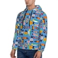 thumbnail image 3 of Kdxio Cute Flat Fish Print Mens Casual Hooded Collar Drawstring Hoodies Pullover Sweatshirts Casual Long Sleeve Shirts-Medium, 3 of 7