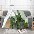 thumbnail image 3 of LNWH Super Soft Flannel Bed Blanket, Cozy Fluffy Warm All Seasons Boho Houseplant Art Pattern Throw Blankets for Sofa Bedding, 50"x40", 3 of 8