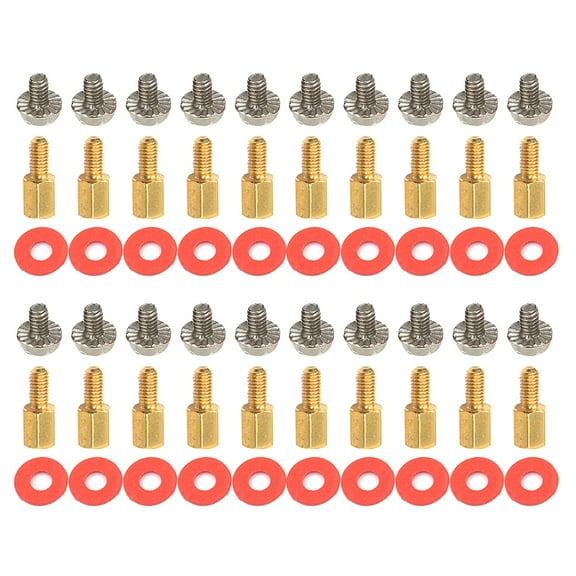M3 Computer Golden Motherboard Riser Washers Set Security Screws 6.5mm 6-32-M3