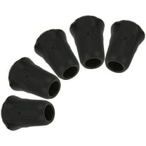 YOSADIER Non-Slip Trekking Pole Tips 5Pcs Black Plastic for Walking Sticks Crutches