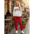 thumbnail image 2 of Set Mujer Sudadera Estampada y Pants Casual Cálido, 2 of 5