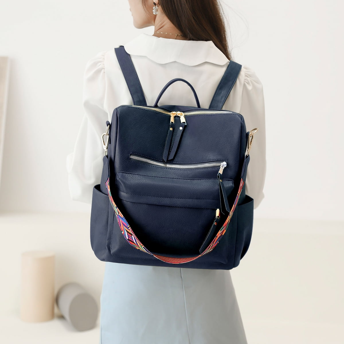 YOMYM Women's Fashion Backpack Purses Multipurpose Design Handbags and Shoulder  Bag Leather Women Backpack Travel Bag 