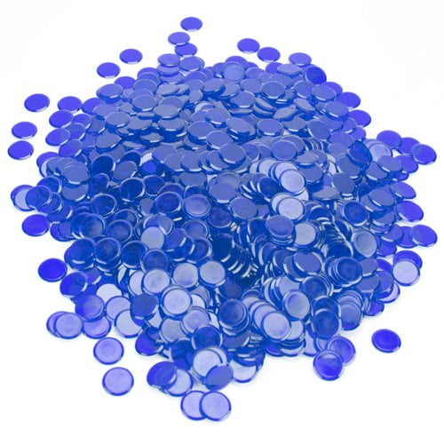 Royal Bingo Supplies 1,000 Bingo Chips, 3/4" with Radius Edge, Blue