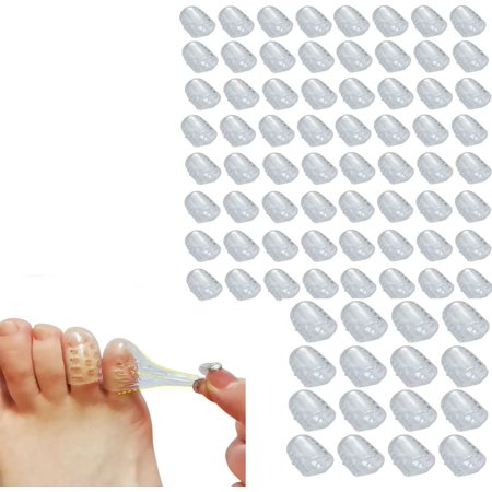 Silicone Anti-Friction Toe Protector,Silicone Breathable Toe Covers,Silicone Toe Protectors,Foot Care Tool Anti-Friction Toe Separators for Corns, Calluses, Blisters (80PCS)