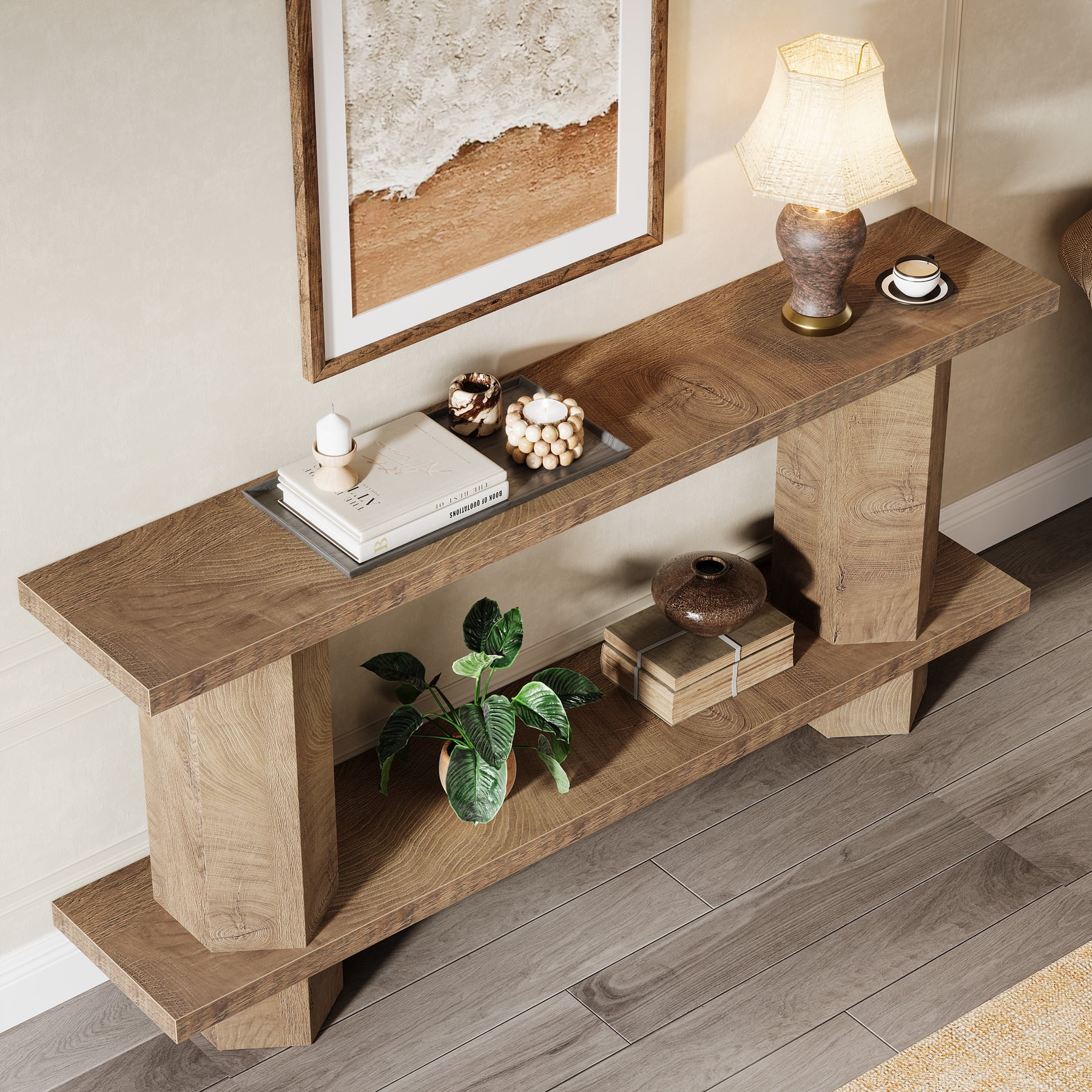 Tribesigns 71-Inch Long Console Table for Entryway, Wooden Sofa Table Behind Couch