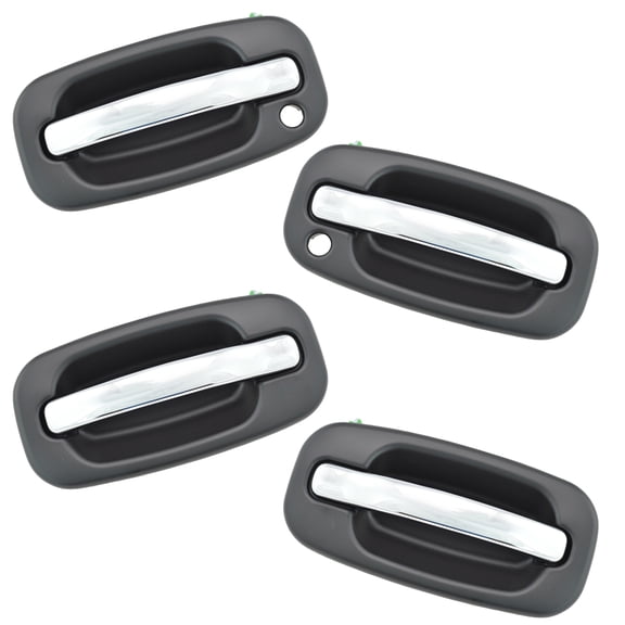 TRQ Chrome/Black Exterior Outer Door Handle Set for Silverado Escalade Pickup DHA36969