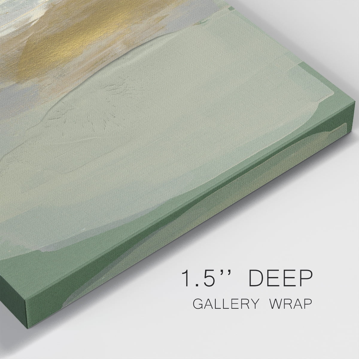 Wexford Home Sage & Gold Swipe III-Premium Gallery Wrapped Canvas, 10" x 10" - Ready to Hang