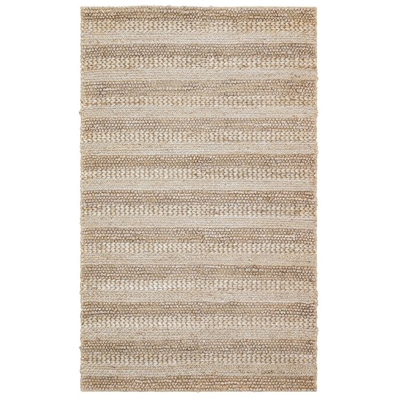 Gainesville Grey Striped Jute Jute Area Rug