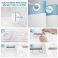 thumbnail image 4 of No Hook Shower Curtain, Teal Blue Shower Curtains for Bathroom with See Through Top Window, Modern Abstract Art Ombre Striped Waterproof & Washable Bath Curtain Stand Up Stall 36"x72", 4 of 9