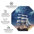 thumbnail image 3 of Yiaed Moonlit Night Sea Sailboat Print Leather Coasters for Drinks - Cup Coasters Coffee Table Kitchen Table Bar, Home & Office Gifts Handmade Drink Coasters-Octagon, 3 of 6