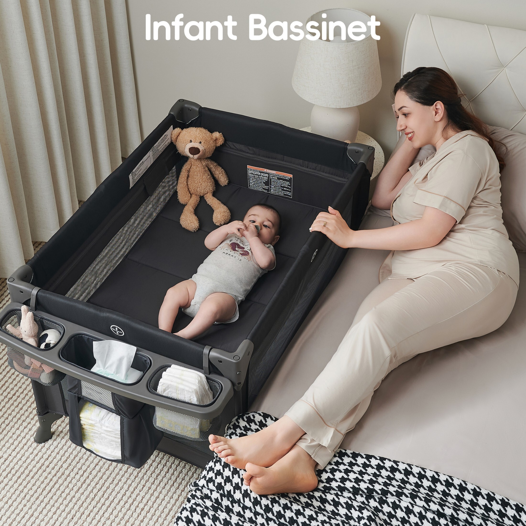 Pamo Babe 4-in-1 Baby Playard with Bassinet and Changing Table photo 8