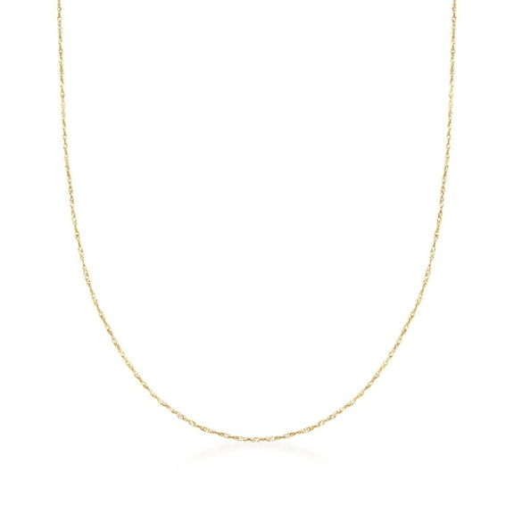 Ross-Simons Italian .8mm 14kt Yellow Gold Adjustable Singapore-Chain Necklace, Women's, Adult