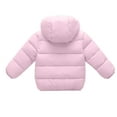 thumbnail image 3 of LNZGNM Girls Coats Winter 6-7Y Puffer Cozy Lightweight Jacket Fashion Windproof Puffy Outerwear with Hood Zip Up Long Sleeve Clothes for Play, Pink, 6-7Y, 3 of 4