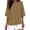 Khaki, variant on 3/4 Length Sleeve Womens Tops 2026 Trendy Casual Cotton Linen Crewneck Basic Plain Tshirt Womens Blouses