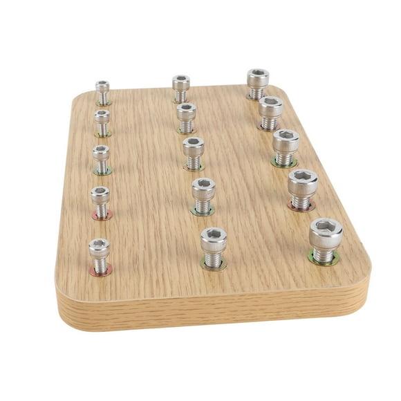 Flexible Fine Wood Insert Board, Hand Function Rehabilitation Stroke Patients Finger Exerciser Board Enhanced Functionality with 21pcs Screws for Elderly