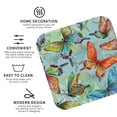 thumbnail image 4 of Kll Square Drink Coasters Set Of 4,Pu Leather Absorbent Coasters Set Decorative Coffee Cup Coasters Housewarming Gift For Home Decor-Retro Seamless Flying Butterflies, 4 of 9