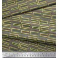 thumbnail image 2 of Soimoi Moss Georgette Fabric Greek Key Geometric Printed Craft Fabric by The Yard 42 Inch Wide, 2 of 3