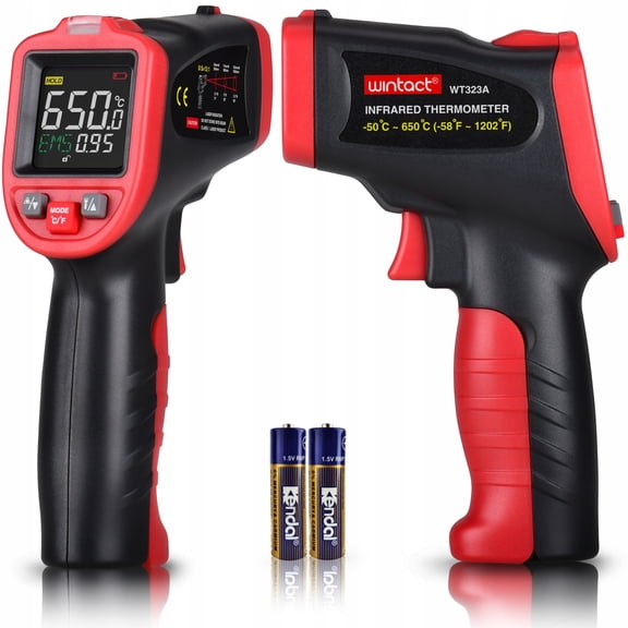 Infrared Thermometer with K-Type Thermocouple and Color Screen WT323A
