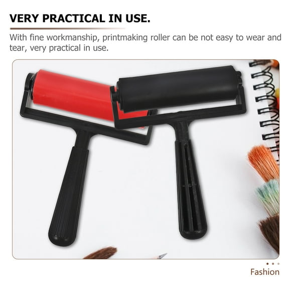 RENACLIPY Roller For Craft Black Plastic 2Pcs 5.89X4.52X1.38In