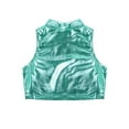 thumbnail image 4 of Hansber Children Boys Girls Glitter Shiny Metallic Tank Tops Sleeveless Jazz Hip Hop Modern Top Lake Blue 10, 4 of 7