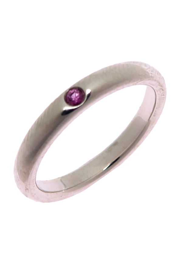 Pre-Owned Tiffany & Co. Ruby Band Women's Ring, Sterling Silver 925