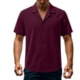 thumbnail image 6 of successthop Mens Button Down Short Sleeve Shirts Big and Tall Collar Shirts Casual Pullover Tops Solid Summer Clothes, 6 of 6