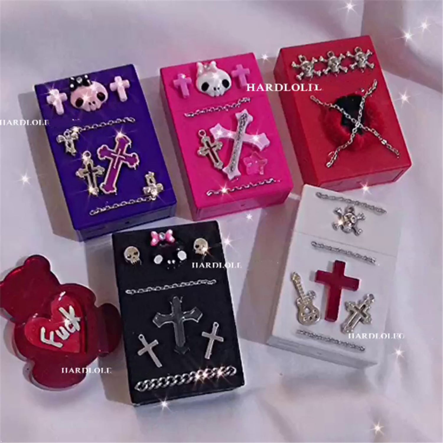 gothic cigarette case Gothic Style Skull Cigarette Case Portable Cover Hold 20 Cigarettes Box  Gift