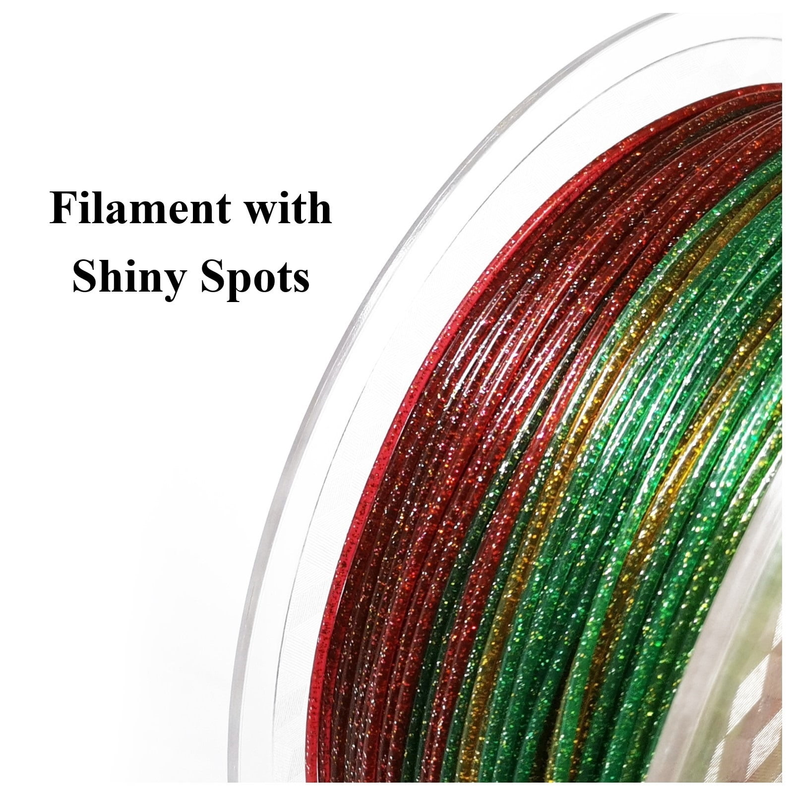 Black PLA Filament for 3D Printer, 1KG 1.75mm +/- 0.03mm, Solid Coil with Shiny Spots, Glitter Material for 3D Printer Accessories