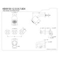thumbnail image 2 of Kingston Brass KBX8136DX Concord Three-Handle Tub and Shower Faucet, Polished Nickel, 2 of 2
