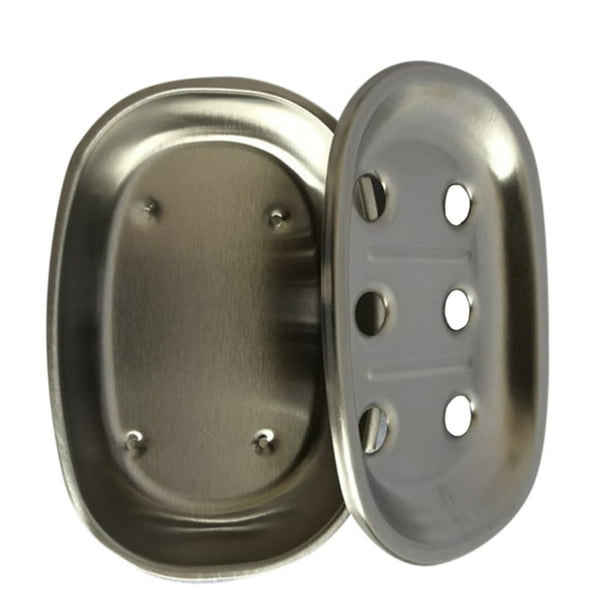 Stainless Steel Bar Soap Dish Holder Bathroom Countertop Shower Soap