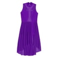 thumbnail image 4 of Sholeno Kids Girls Lyrical Dance Dress Sparkly Sleeveless Mock Neck Figure Skating Tulle Skirted Leotard Purple 10, 4 of 6