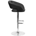 thumbnail image 3 of Contemporary Charcoal Fabric Adjustable Height Barstool with Rounded Mid-Back and Chrome Base, 3 of 9
