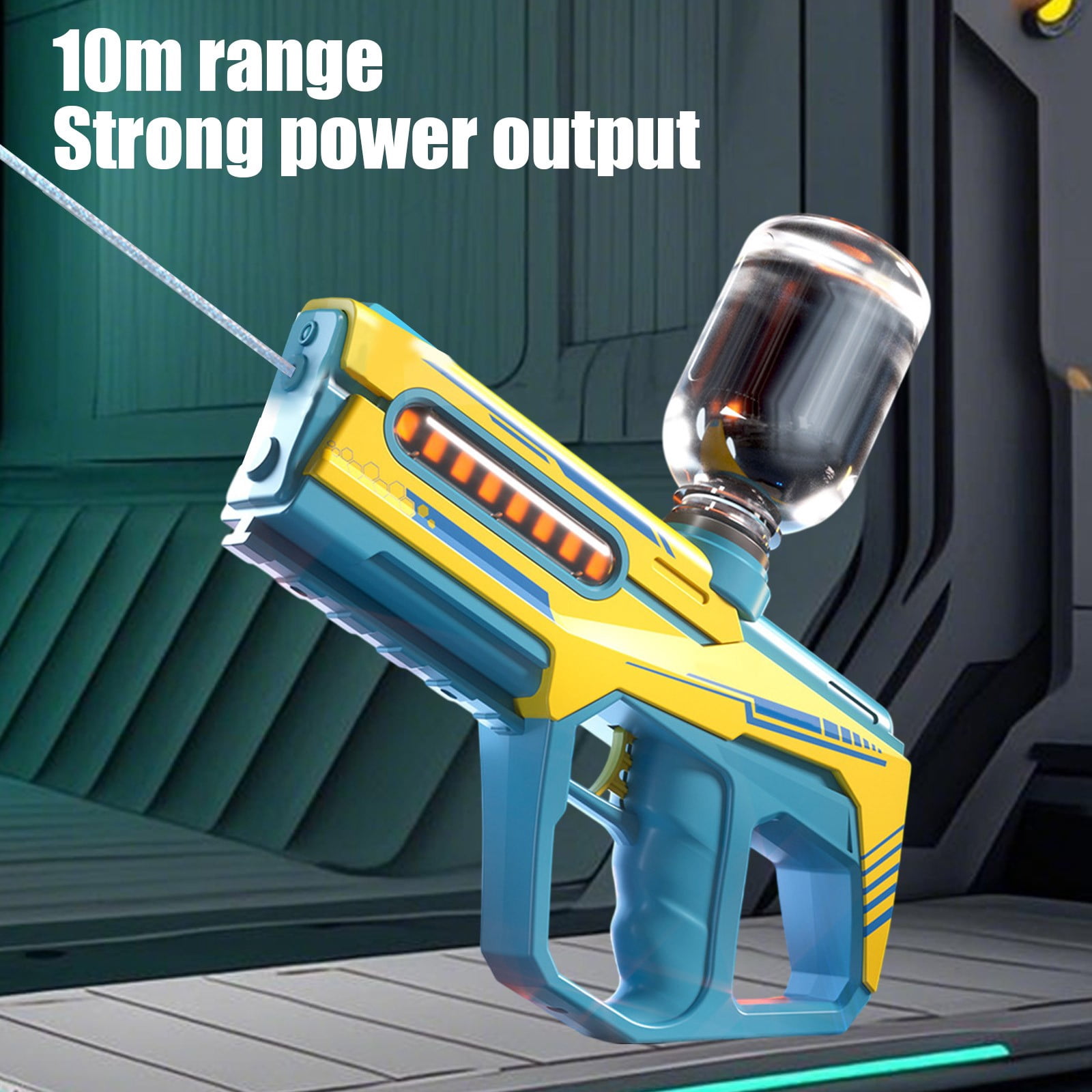 Dual-Gun Electric Water Blaster 14.57 Inch Large Capacity Dual-Mode Water Battle Gear with Continuous Spray & Manual Operation