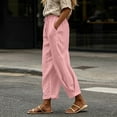 thumbnail image 5 of ibiyuan Wide Leg Pants for Women High Waist Wide Leg Womens Palazzo Pants Loose Trousers Pants for Women Drawstring Lounge Pants Cropped Spring Summer Vacation Outfits, 5 of 6
