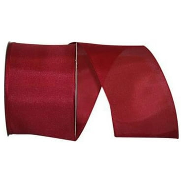 Reliant Ribbon - 25631W-908-40J, Rhapsody Taffeta Wired Edge Ribbon, Scarlet, 2-1/2 Inch, 25 Yards