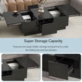 thumbnail image 5 of Modern Coffee Table with Hidden Storage Compartment, Extendable Center Table with Drawers and Sliding Top for Living Room Office, 5 of 14