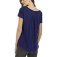 thumbnail image 3 of Innerwin T Shirt Solid Color Women Tops Summer Short Sleeve Fashion Tee Navy Blue M, 3 of 4