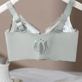 thumbnail image 6 of Women Soft Front Zip Wireless Lifting Bra Comfortable Shaping Adjustable Support Bra Light Green 38, 6 of 7