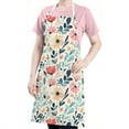 thumbnail image 5 of Pioneer Flower Floral Print Pattern Apron-Garden Aprons for Women with Pockets-Cotton Linen Waterproof Kitchen Cooking Gardening Aprons Adjustable for Kitchen,Cooking,BBQ and Salon 33x27 Inch, 5 of 7