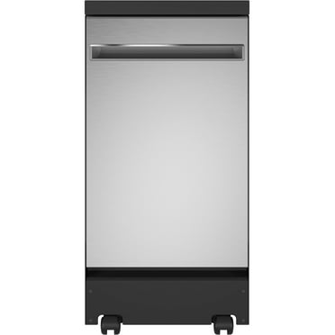 GE® 18" Stainless Steel Interior Portable Dishwasher with Sanitize Cycle