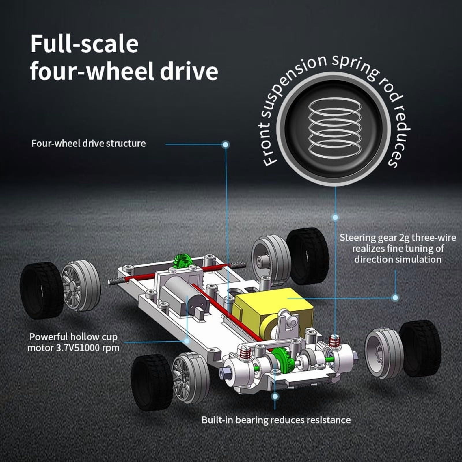 1:43 Scale Mini 4WD Drift RC Car High Speed Professional Racing Vehicle,Wireless Remote Control Toy for Boys, Kids Gift Race Car