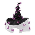 thumbnail image 2 of Sombrero de bruja de Halloween para mujer, accesorio gótico versátil para juegos de rol y mascaradas. Púrpura, 2 of 9