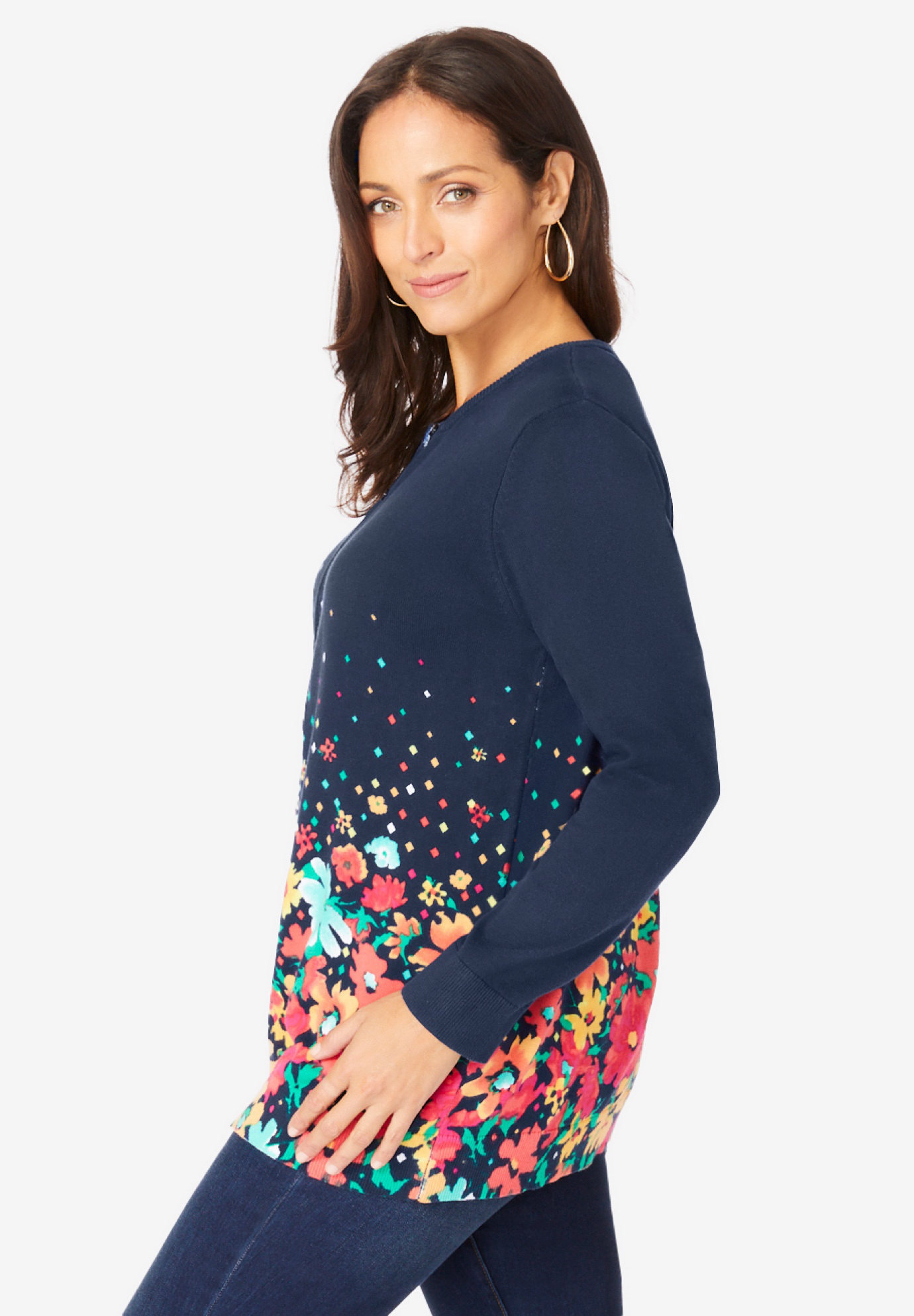 Jessica London Women's Plus Size Fine Gauge Cardigan Sweater - image 4 of 6