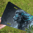 thumbnail image 5 of 1 Pcs 2D Flat License Plate Covers & Frames, Blue Eyed Lion For Decorative Front, Waterproof For Decoration Aluminum License Plate Covers & Frames Cover For Men Women, 12" X 6", 5 of 6