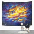 thumbnail image 2 of UFAEZU Original Space Universe Painting On Canvas Colorful Starry Sky Galaxy Infinity Blue Wall Art Hanging Tapestry Home Decor for Living Room Bedroom Dorm 51x60 inch, 2 of 2