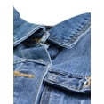 thumbnail image 5 of MODA NOVA Juniors Casual Button Down Sleeveless Pockets Mid-Long Denim Vest Blue XS, 5 of 6